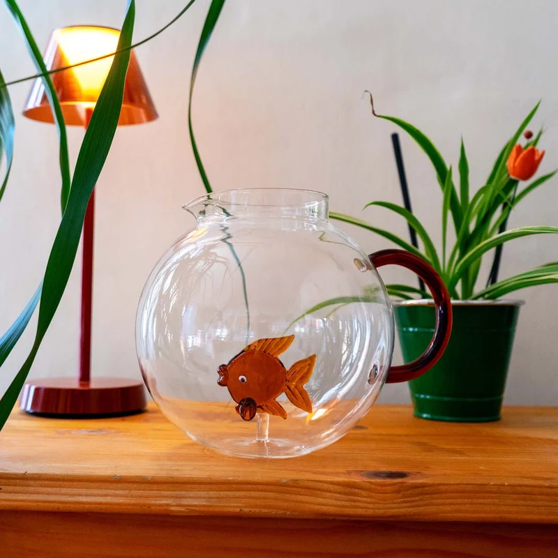 Wd Lifestyle Brocca in vetro borosilicato con soggetto in vetro colorato - P