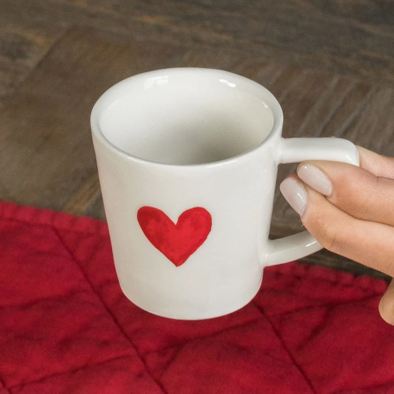 Set 2 tazzine espresso - Cuore rosso