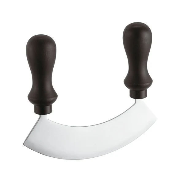 Coltello mezzaluna inox cm.25 manico nero
