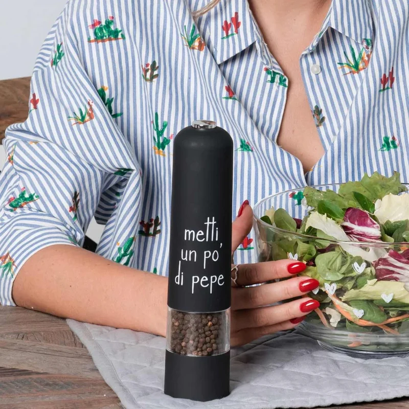 Macinapepe Elettrico "Metti un pò di pepe" - Nero