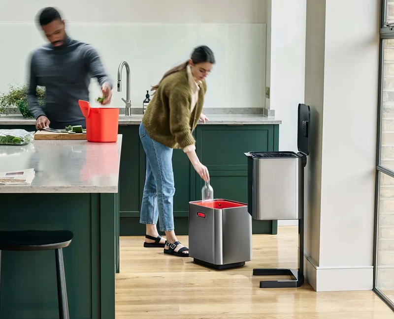 Totem Max Cestino per rifiuti e riciclaggio in acciaio - 60L