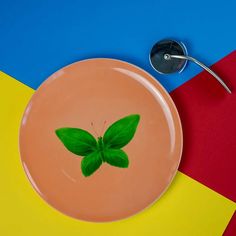 Piatto pizza Porcellana - 30,5cm Decoro Farfalla