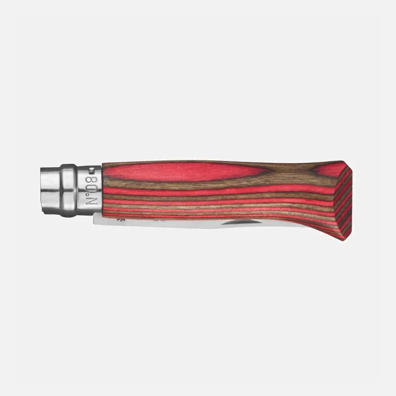Coltello Tascabile - N°08 Betulla in Lamelle Rosso