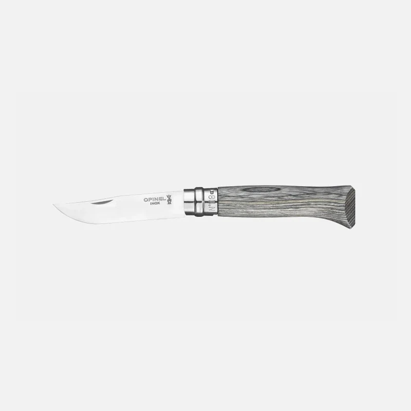 Coltello Tascabile - N°08 Betulla in Lamelle Grigio