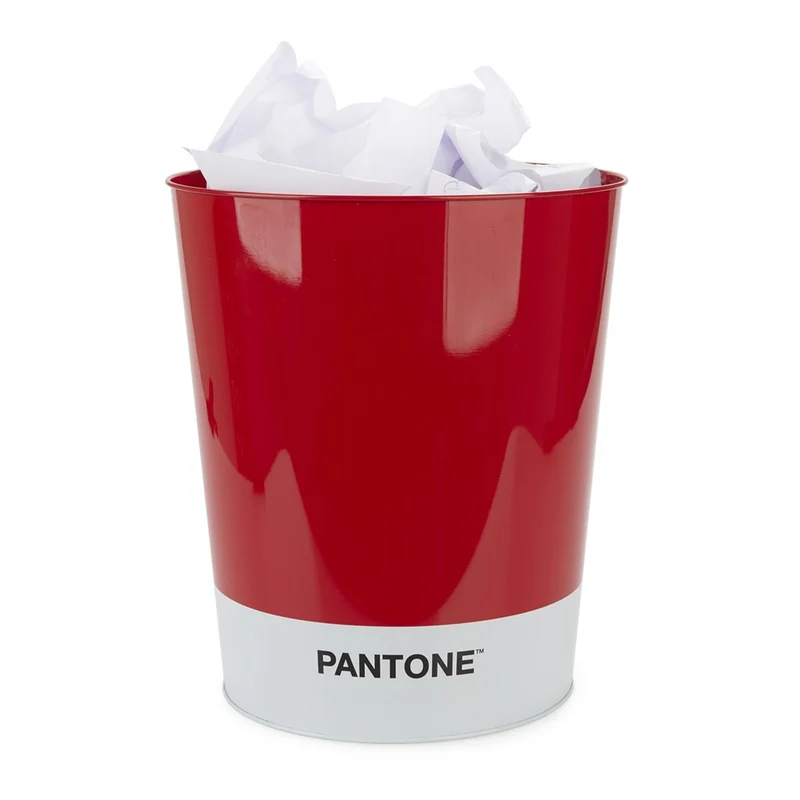 Cestino carta Pantone in latta - di colore rosso