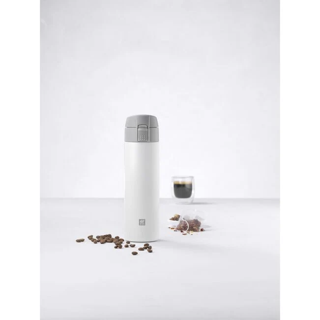 Thermo Borraccia termica - 450 ml, acciaio inox / Bianco-Grigio