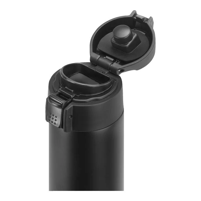 Borraccia termica - 450 ml, acciaio inox - colore nero