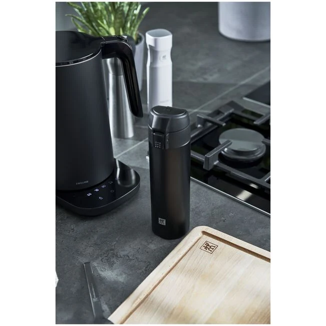 Borraccia termica - 450 ml, acciaio inox - colore nero
