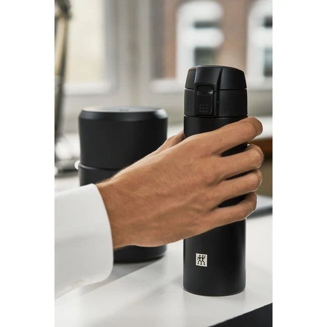 Borraccia termica - 450 ml, acciaio inox - colore nero