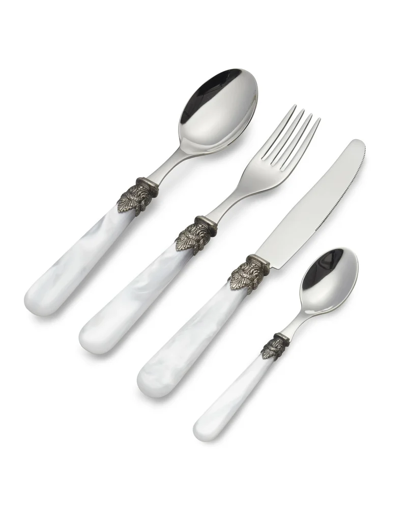 SET POSATE MADREPERLA - 16 PEZZI IN ACCIAIO INOX