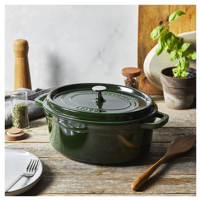 Cocotte ovale - 31 cm, basilico