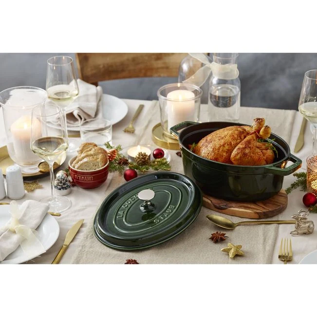 Cocotte ovale - 31 cm, basilico