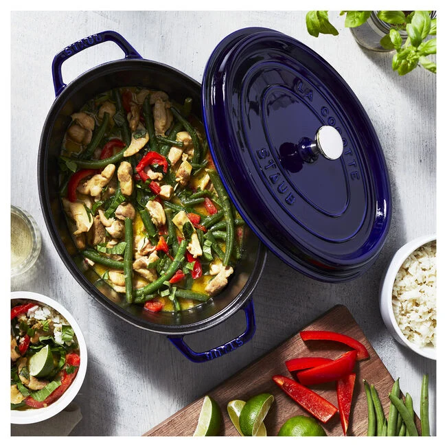 Cocotte ovale - 29 cm, blu scuro