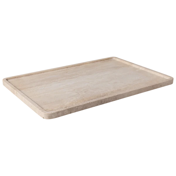 MANUFACTURE Travertine Vassoio da portata - Beige, 40,5 x 28,2 cm, terracotta