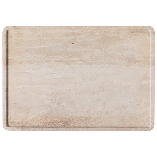 MANUFACTURE Travertine Vassoio da portata - Beige, 40,5 x 28,2 cm, terracotta