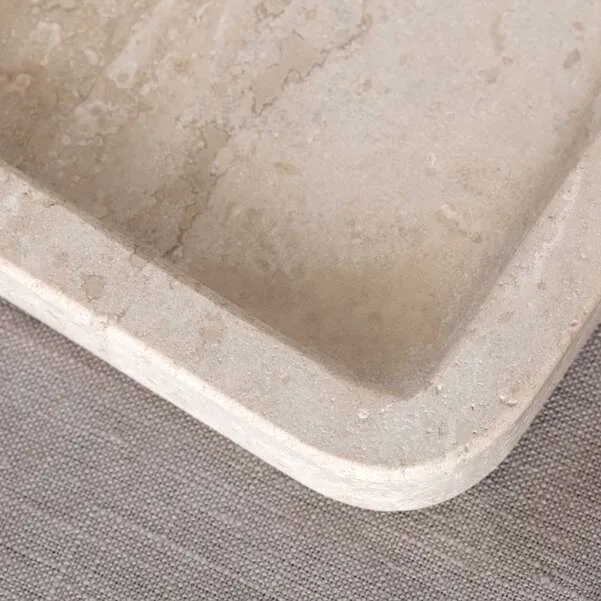MANUFACTURE Travertine Vassoio da portata - Beige, 40,5 x 28,2 cm, terracotta