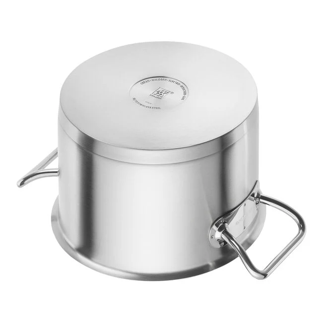 PRO Pentola alta con Coperchio - 24 cm, 18/10 acciaio inossidabile