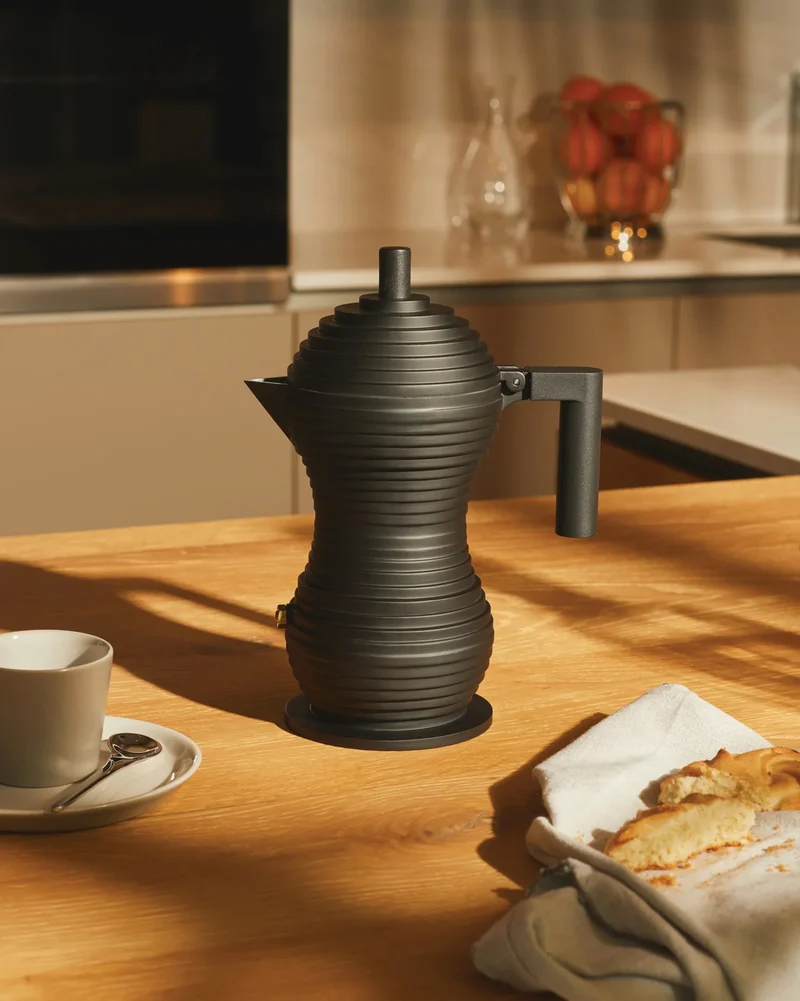 Alessi - PULCINA Caffettiera espresso in fusione di alluminio 1 tazza Nero