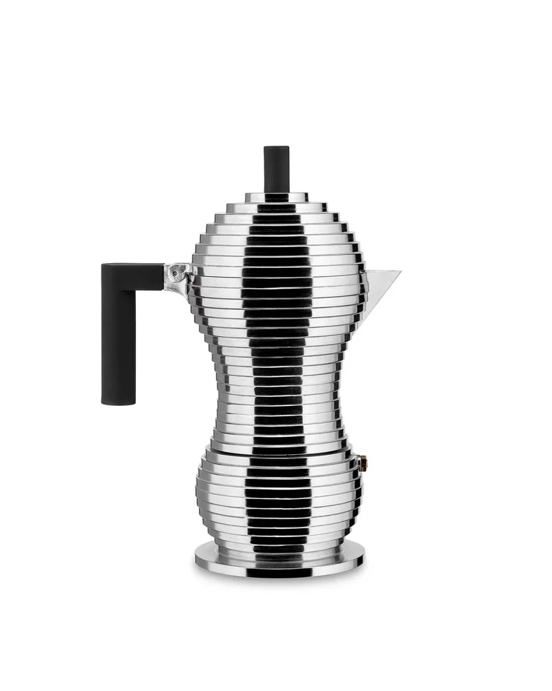 Alessi - PULCINA Caffettiera espresso in fusione di alluminio 6 Tz - MDL02/6 B