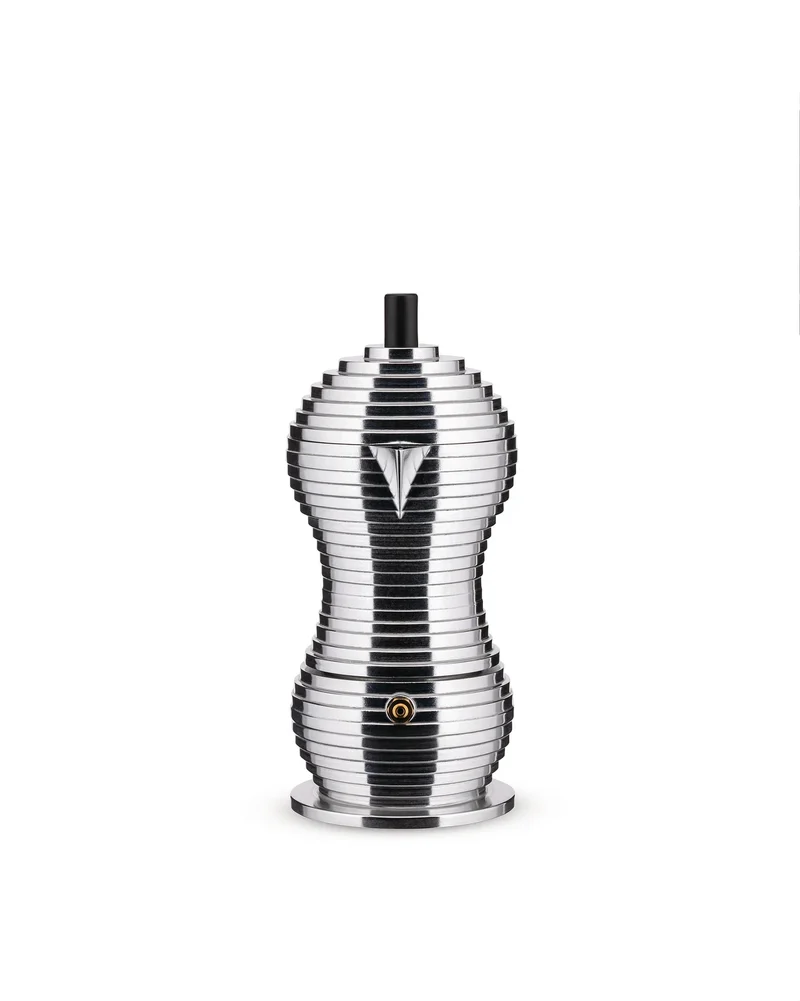 Alessi - PULCINA Caffettiera espresso in fusione di alluminio 6 Tz - MDL02/6 B