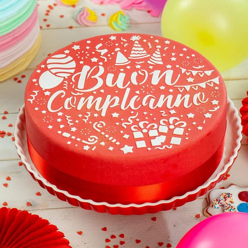 Stencil Buon Compleanno - 25 cm
