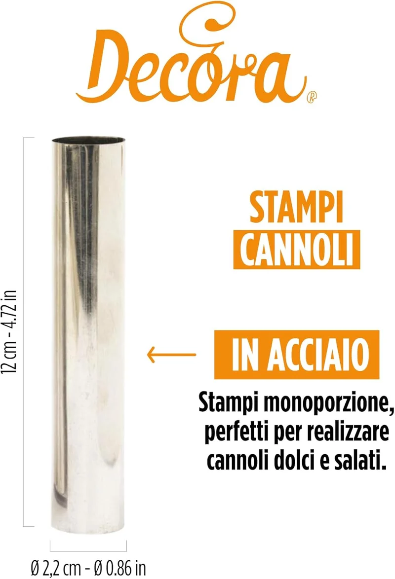 Stampi cannoli normali - 2 x 12 cm / 8 PEZZI