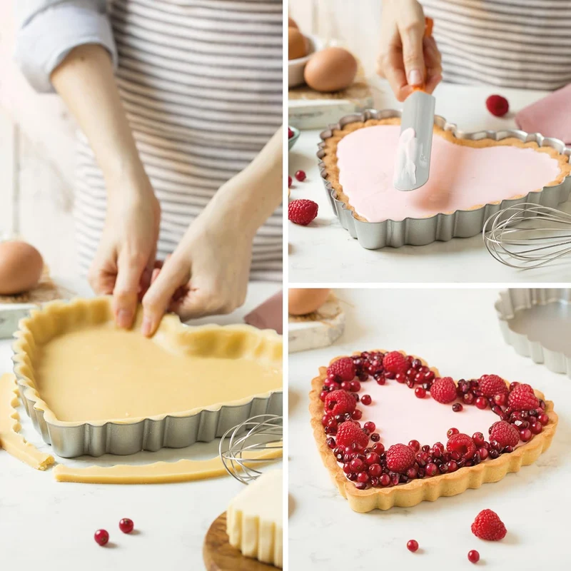 Teglia Design Antiaderente - Crostata Cuore con fondo Rimovibile