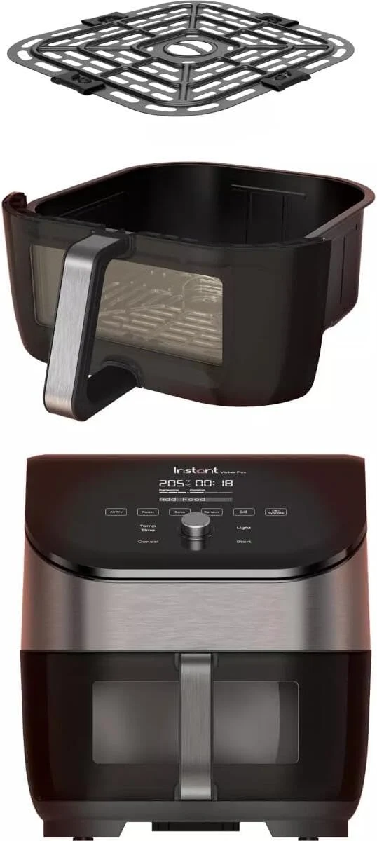 Instant Vortex Plus con ClearCook - Friggitrice ad aria calda-5,7 LT-6 in 1