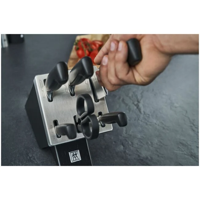 Four Star 7-pz., Set di coltelli con ceppo, nero