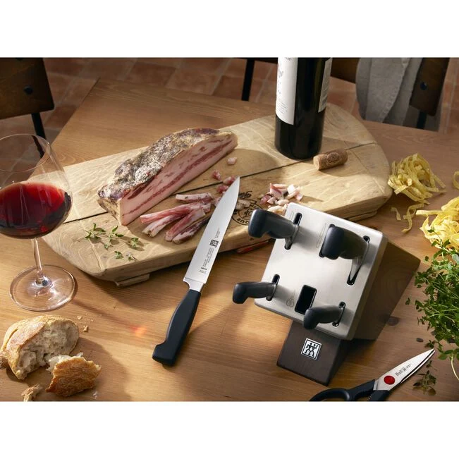 Four Star 7-pz., Set di coltelli con ceppo, nero