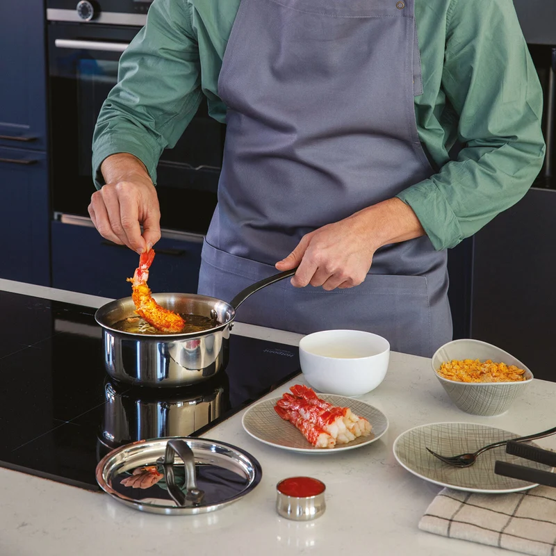 Home Chef Casseruola alta 1 manico con coperchio - Cm 16