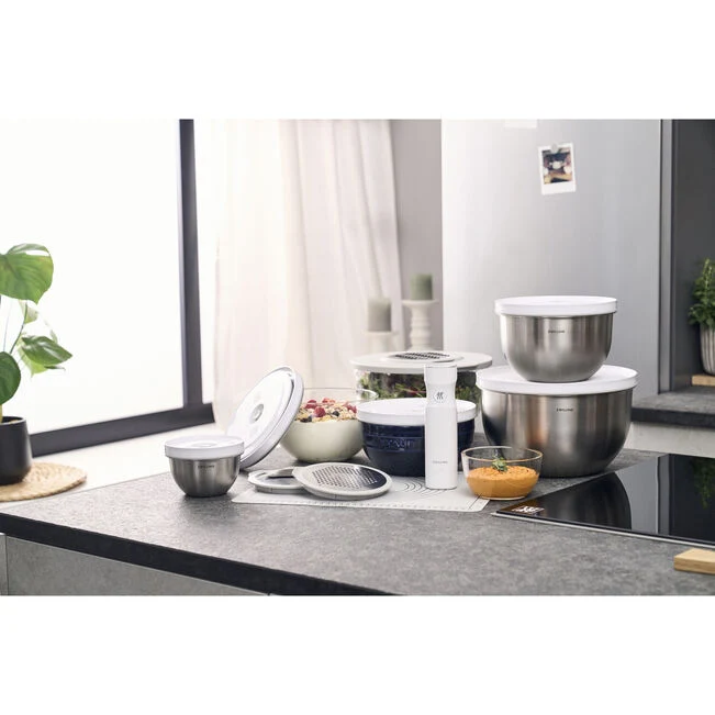 Set di ciotole S/M/L / 3-pz., acciaio inox, argento