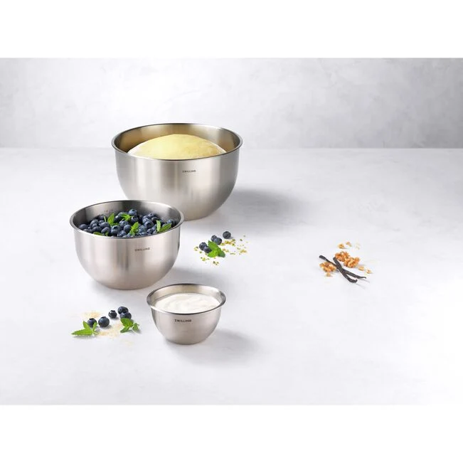 Set di ciotole S/M/L / 3-pz., acciaio inox, argento