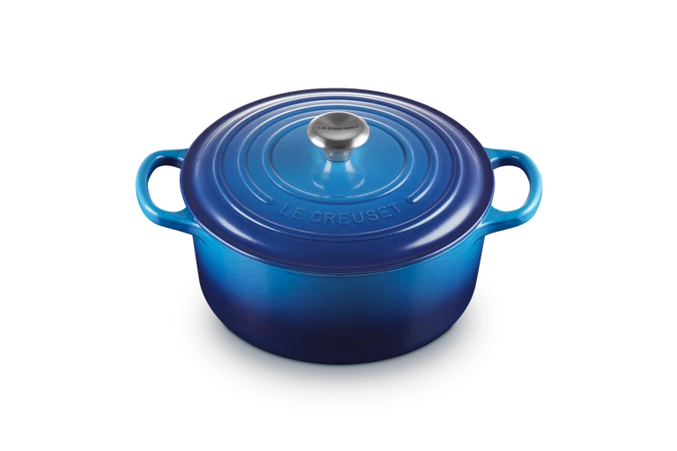Cocotte rotonda Evolution in ghisa vetrificata - 22 cm, 3.3L Azure