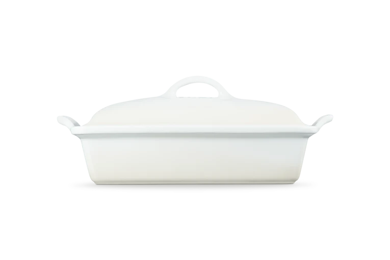 Pirofila rettangolare Tradition con coperchio - 33 cm, 3.8L Meringue