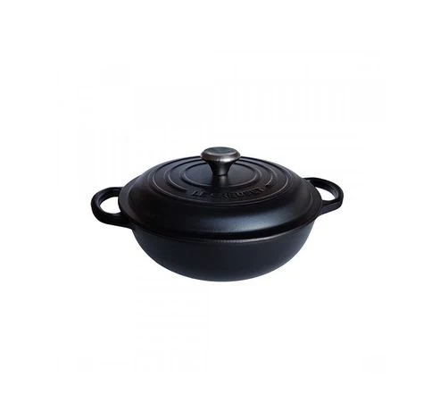 Marmitta Evolution in ghisa vetrif. con coperchio alto - 22 cm, 2.2L Matte Black