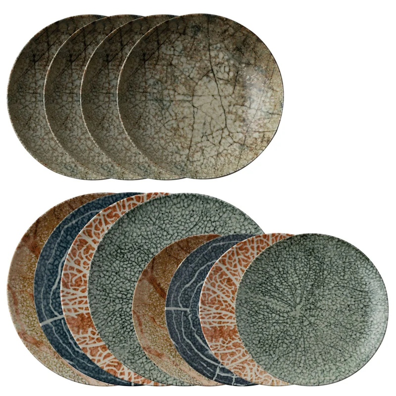 NATURA ESSENCE Set piatti 12 pezzi in Porcellana - Mixed