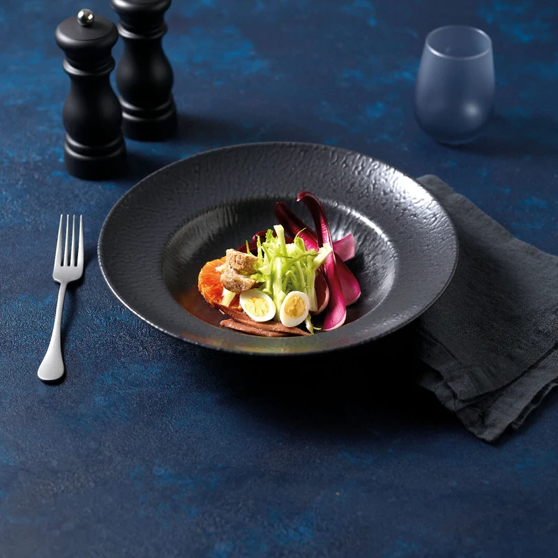 ONYX Piatto pasta in gres porcellanato - Nero 29,5 cm