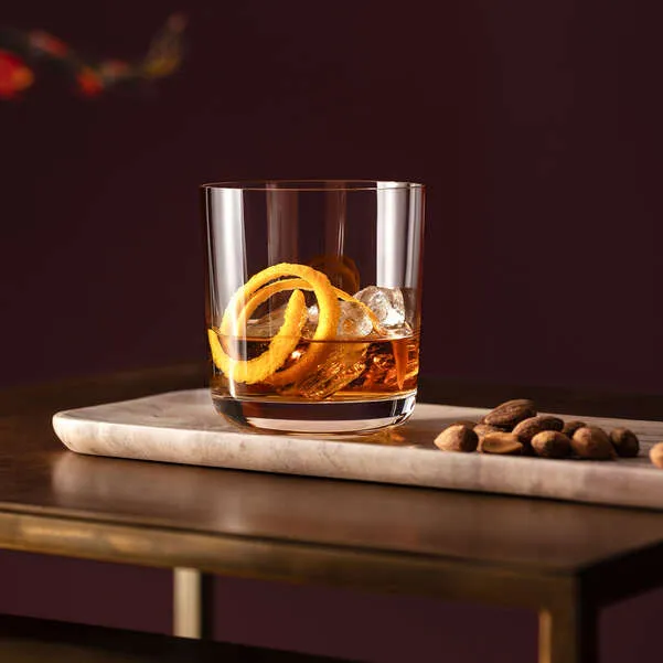 La Divina - set 4 Tumbler da whisky trasparente, 250 ml, cristallo