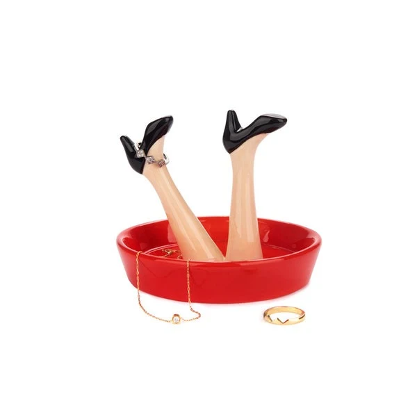 Porta anelli " Happy Legs Party " in ceramica