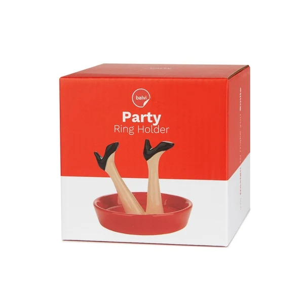 Porta anelli " Happy Legs Party " in ceramica
