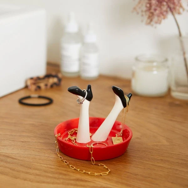 Porta anelli " Happy Legs Party " in ceramica