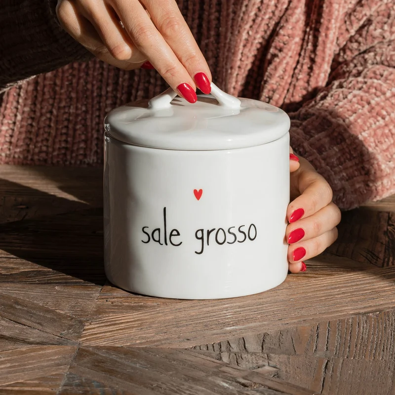 Barattolo in gres " Sale grosso "
