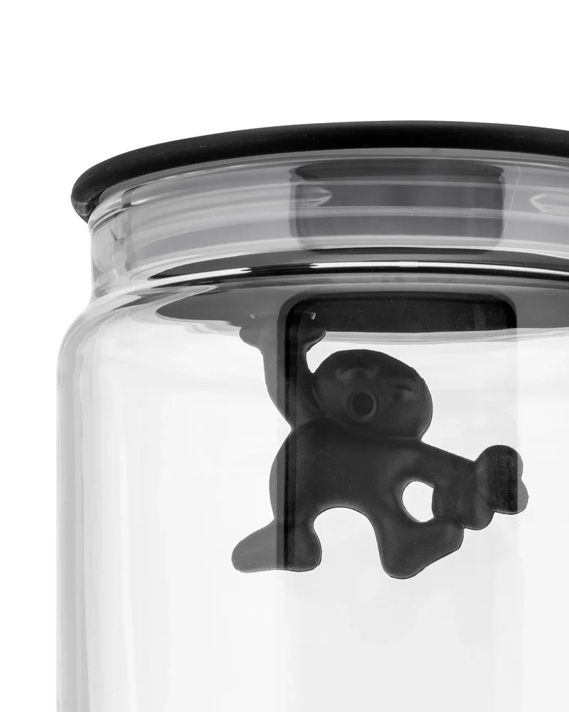 GIANNI Barattolo con coperchio in resina termoplastica - Nero 90 CL