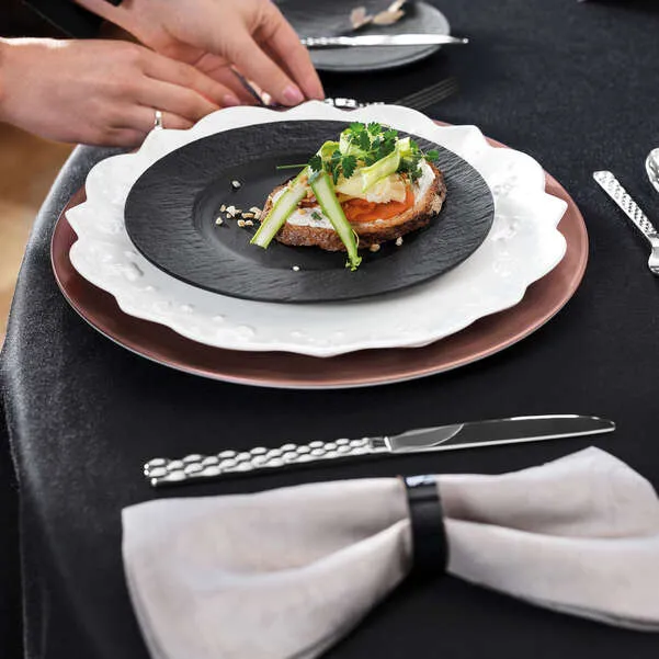 MANUFACTURE Piatto da dessert/ colazione - Nero, Ø21,7 cm, Premium Porcelai