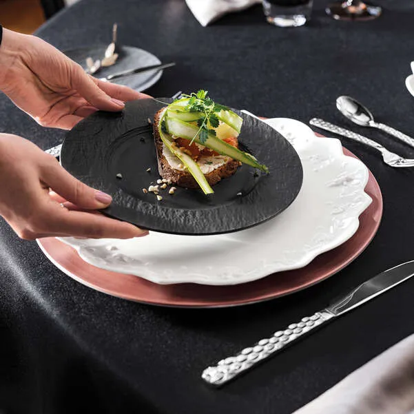 MANUFACTURE Piatto da dessert/ colazione - Nero, Ø21,7 cm, Premium Porcelai