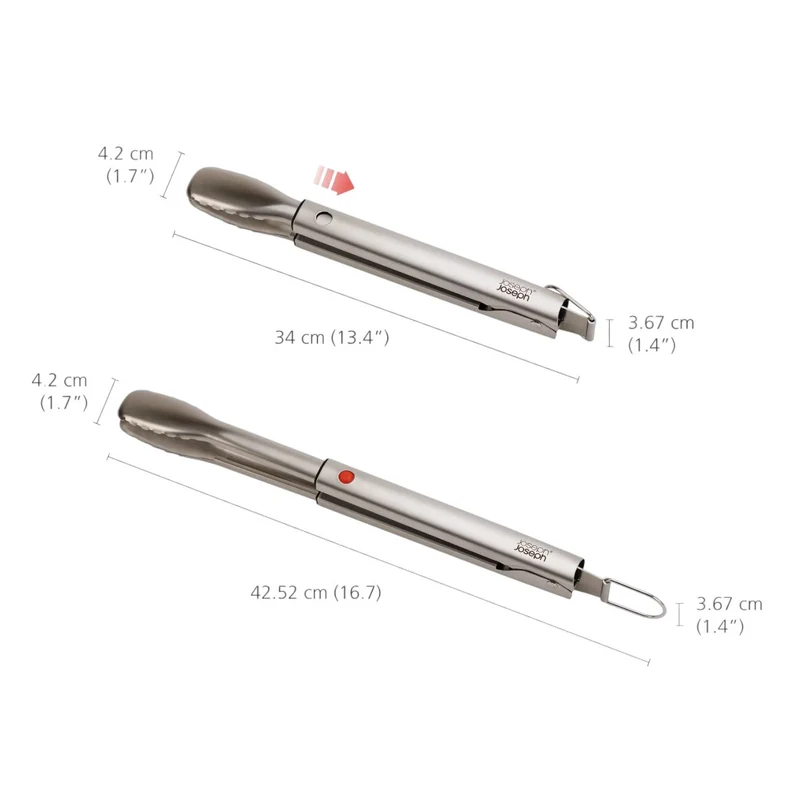 GrillOut™ Pinze per barbecue in acciaio inox con manico allungabile