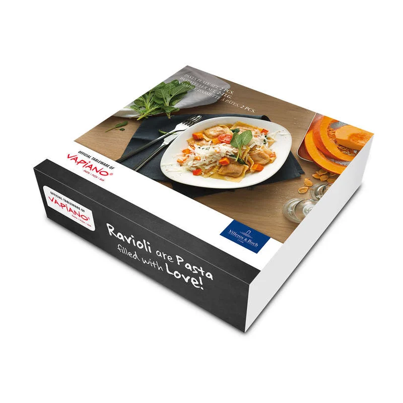 Vapiano Piatto da pasta bianco, 25,1 x 20,3 cm, Premium Porcelain