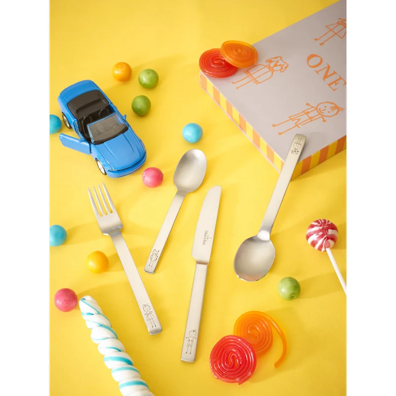 KID'S DINING Posate per bambini - Acciaio inox Satinato SET 4 PZ