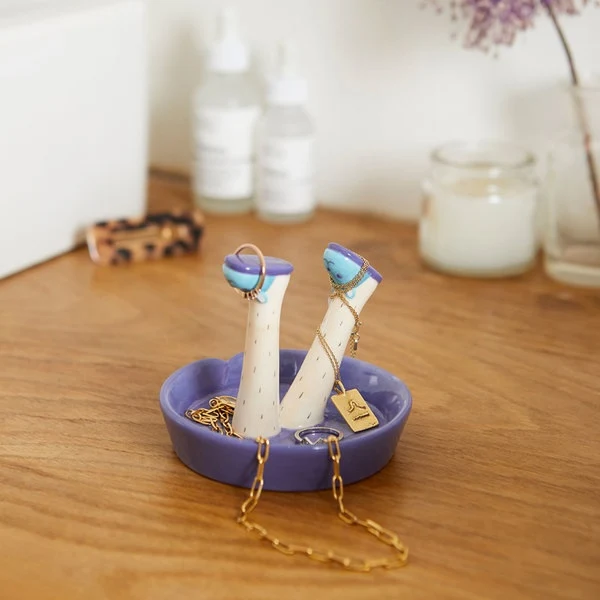 Porta anelli " Happy Legs Weekend " in ceramica